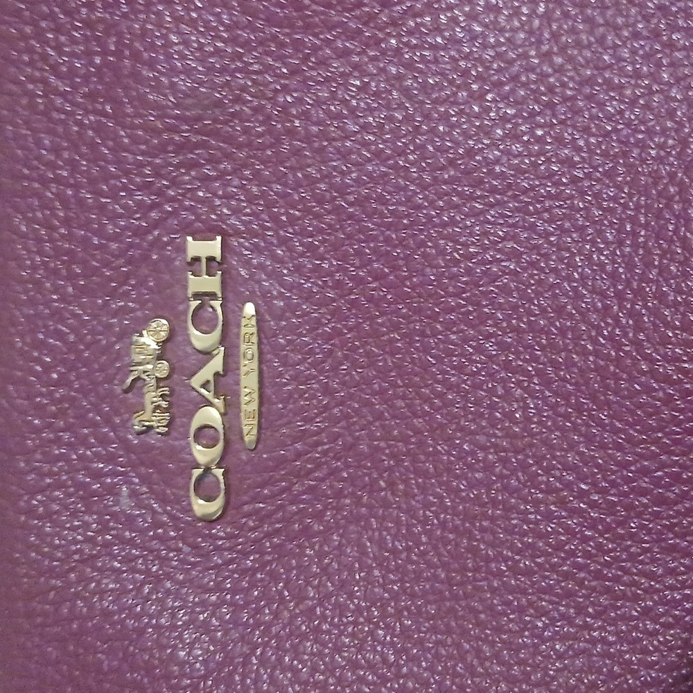 Coach Purple Pebble Leather Ava Chain Tote - Picture 2 of 16